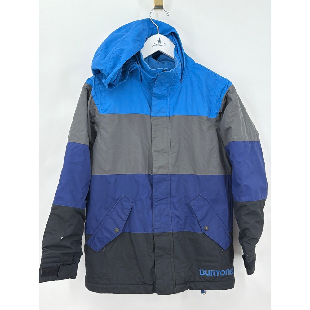 Burton Boys Symbol Jacket M 10/12 Blue Grey Black Dryride Snowboard Ski Coat